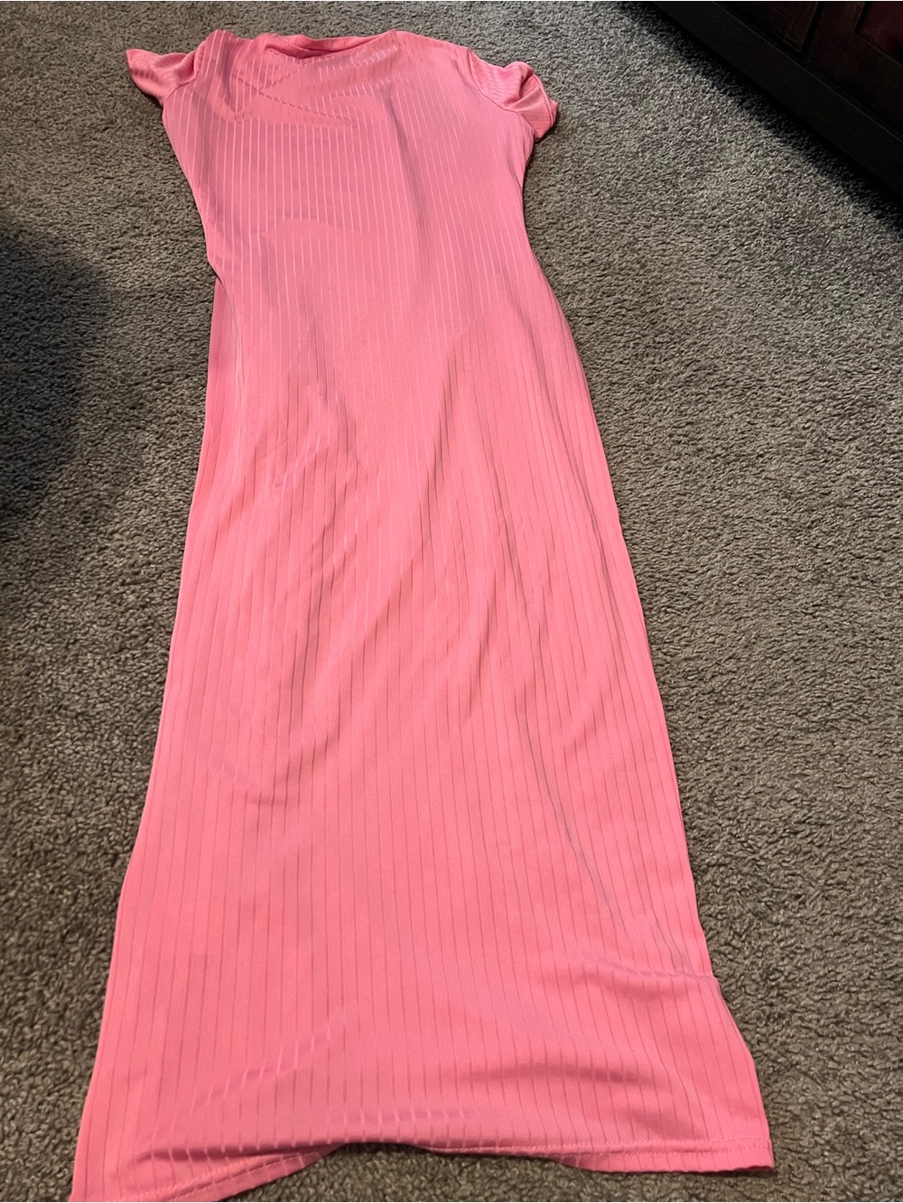 Marshalls Pink Ribbed Maxi Dress
